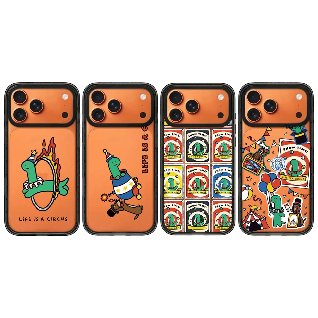 

Circus Cartoon 2.0 Acrylic Black Border Phone Cover for IPhone 12 13 14 15 16 17 Pro Max Case for IPhone 17 Air