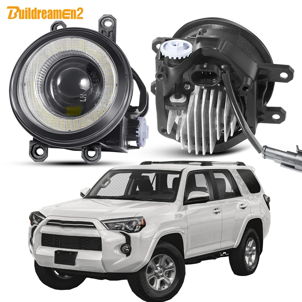 

2 X 40W Car Fog Light Assembly For Toyota 4Runner 4 Runner 2011-2021 LED Lens Angel Eye Fog Daytime Running Lamp DRL 4000LM 12V
