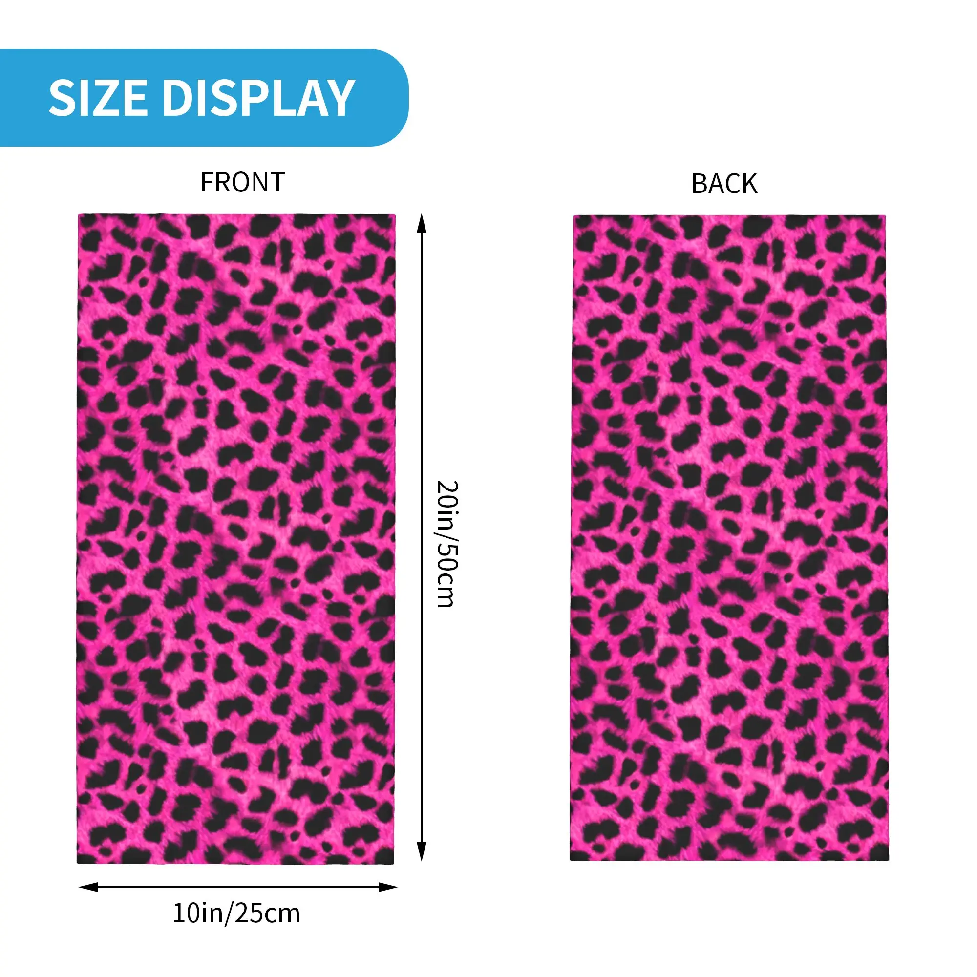 Leopard Print Pink Pattern Bandana Neck Gaiter UV Protection Face Scarf Cover Men Women  Headwear Tube Balaclava
