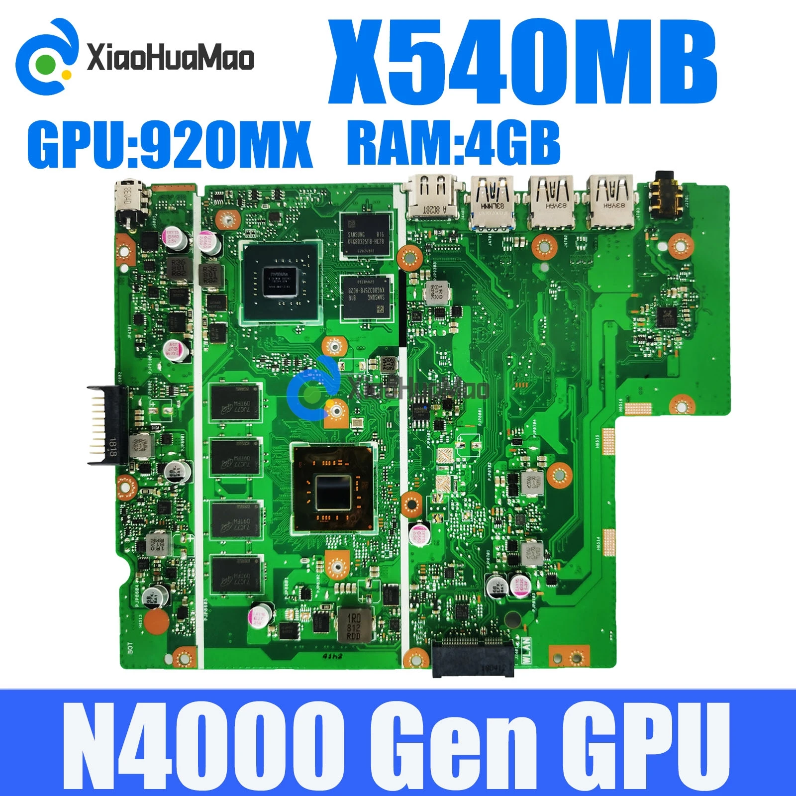 

X540MB with N4000 CPU 4GB-RAM Laptop Motherboard For Asus X540M X540MB F540M F540MB Mainboard 100% Tested OK