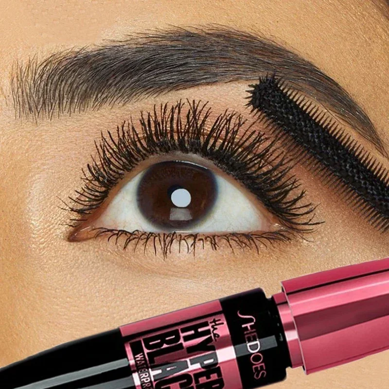 Lasting Natural Mascara Waterproof Anti-sweat Eyelashes Extension Black Silk Fiber Mascaras Curling Thick Long Eyelash Cosmetics