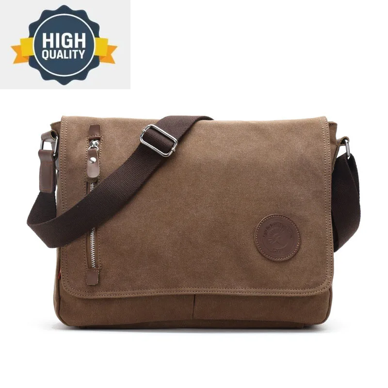 Bandolera informal de lona para hombre, bolso Unisex para el trabajo, oficina, ordenador portátil de 13 pulgadas