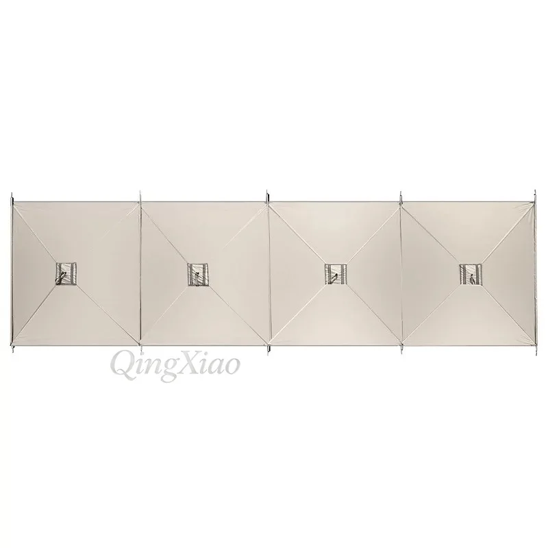 4-Panel Foldable Camping Windshield BBQ Wind Guard Lightweight Outdoor Stove Wind Shield for Picnic Camping and Cooking 1.4x5.6m