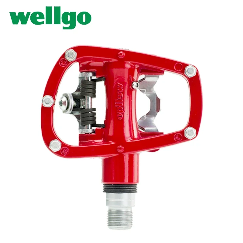 Wellgo R120B Dual Function Aluminum alloy Road Bike Pedals Cr-Mo Compatible SPD With Cleats Sealed Bearing Bicycle Cycling Parts