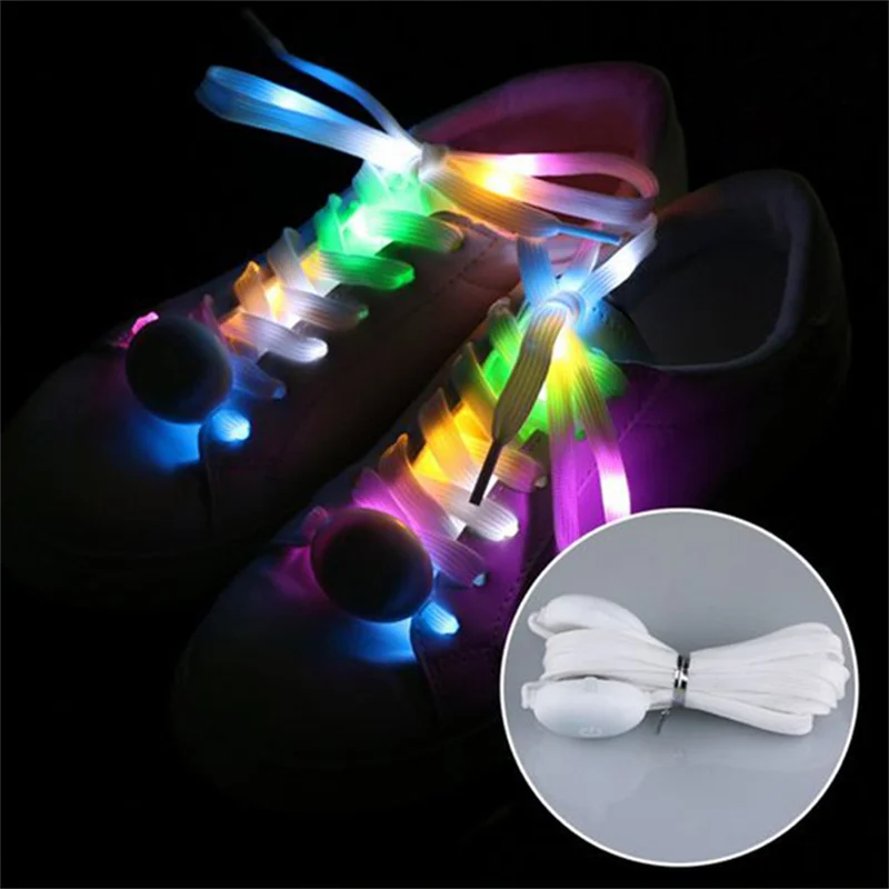 120 cm LED Sport Lichtgevende Schoenveters Glow Schoen Snaren Ronde Flitslicht Schoenveters Batterijen LED Lui Veters Party Decor