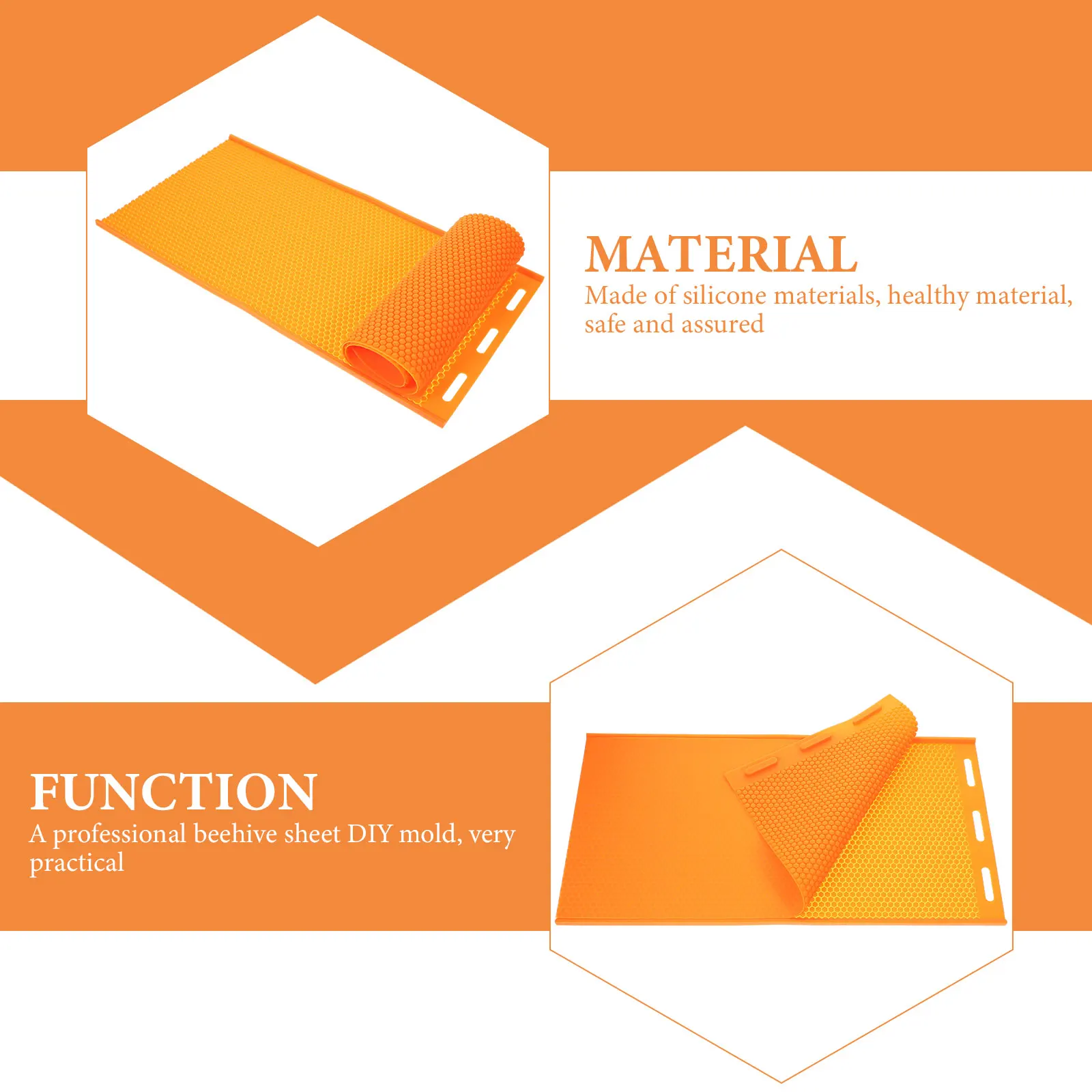 

Honeycomb Foundation Sheet Mold Silicone Flexible DIY Beeswax Press Embosser Mold for Beekeeping Handmade Crafts Durable