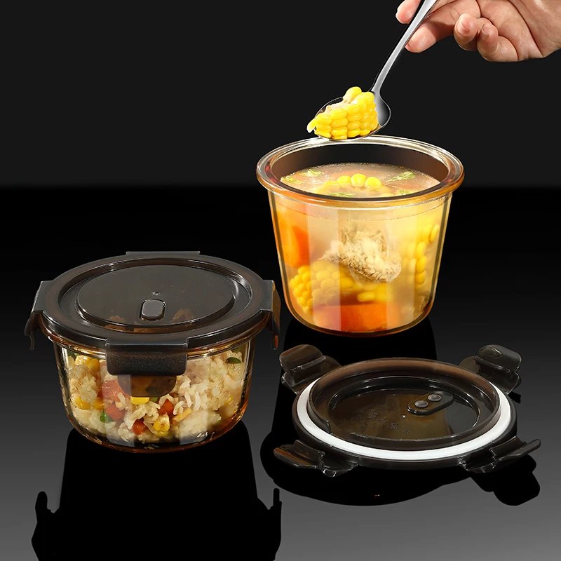 Y-248 Fresh Soup Bowl Glass Bowls With Lid Heat-Resistant Mini Bowl Transparent Salad Fruit Soup Mixing Bowl Microwaveable Bowls