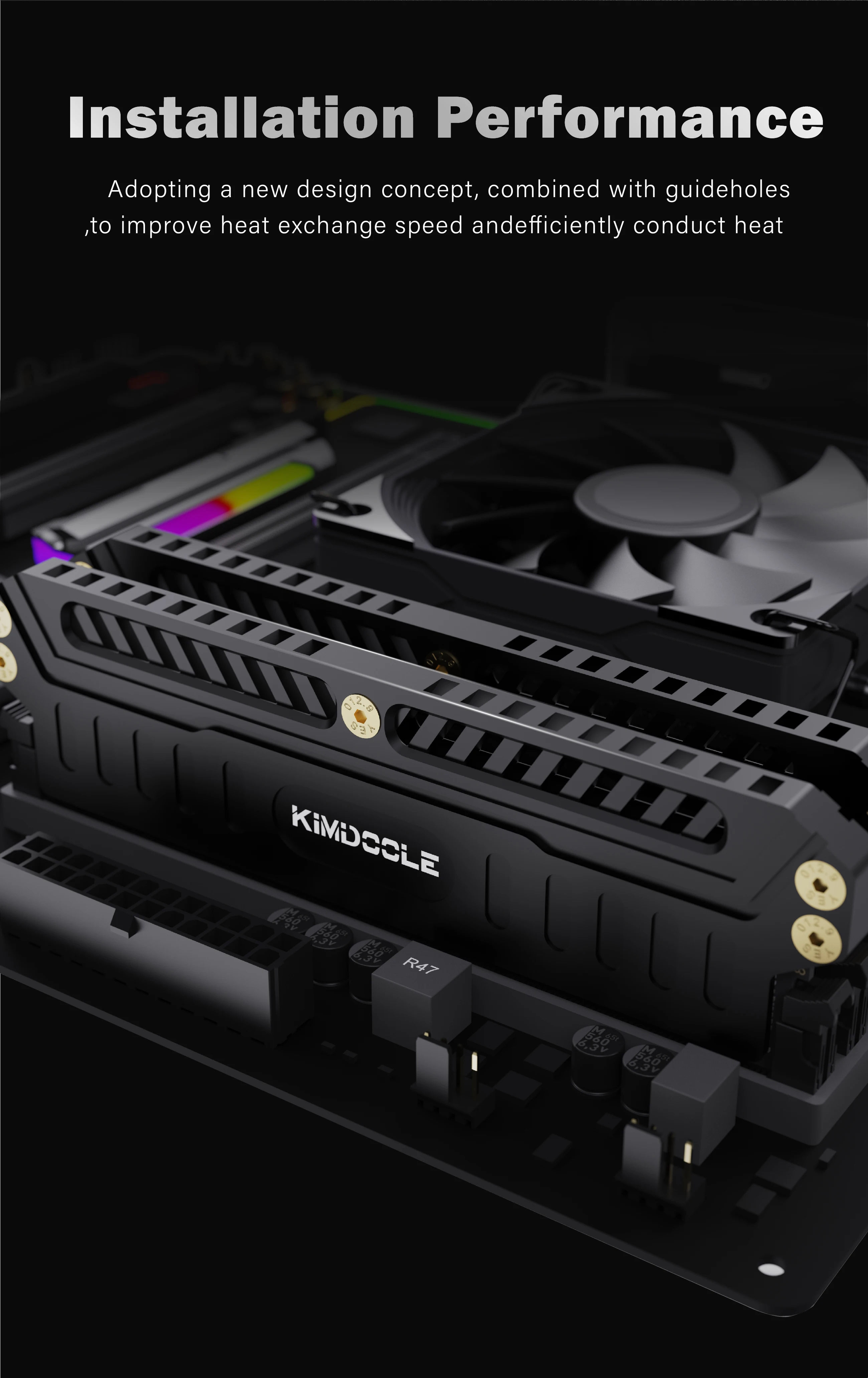 Kimdoole DDR4/DDR5 Aluminum Alloy Memory RAM Cooler Cooling Heatsink Cooling Vest for PC RAM PC Game Overclock Cooler For Ram