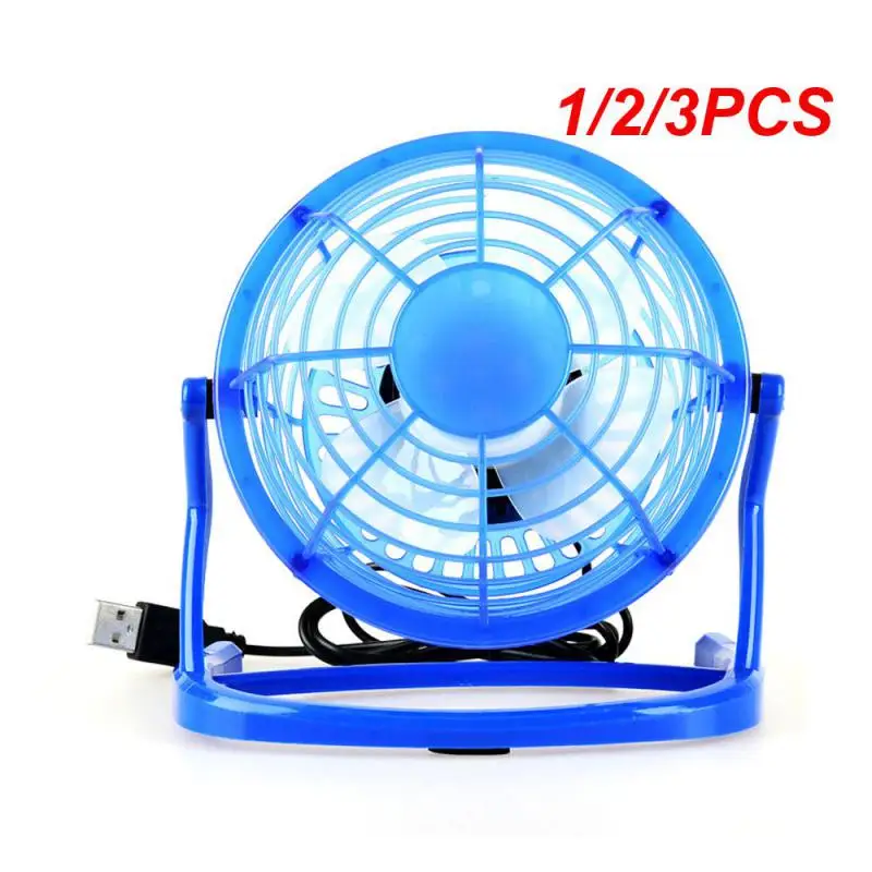 1/2/3PCS Desk USB Silent Fan Cooler For Laptop Notebook PC Desktop Summer Cooling Fans 180 Degree Rotation 4 Blades USB Mini Fan