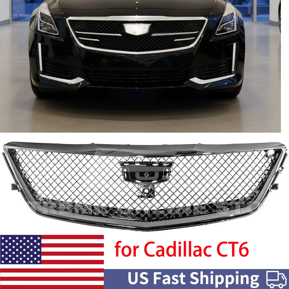 

Решетка переднего бампера для Cadillac CT6 Blackwing Style 2016-2020 2019, гоночные грили для автомобиля, защитные аксессуары