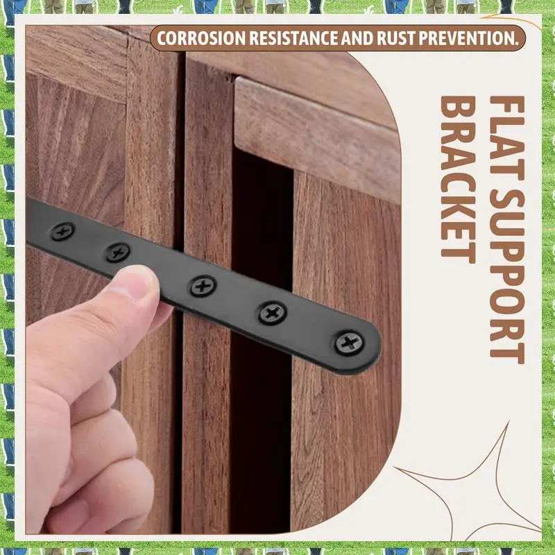 FTS 4 PCS Flat Straight Bracket Stainless Steel Mending Plate For Wood Metal Repair Joining Bracket For Furniture Wooden