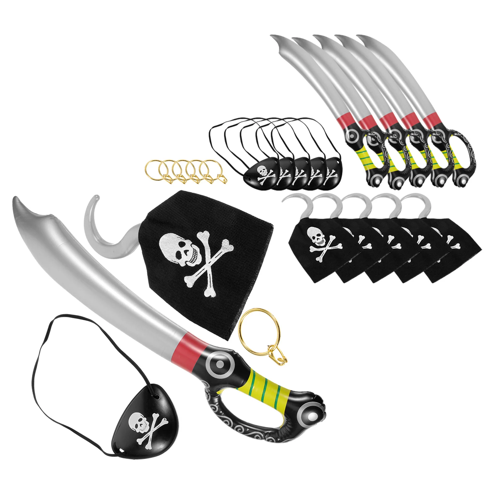 

6 Sets Halloween Pirate Cosplay Party Sword Prop Suit Costume Props Clothing Costumes