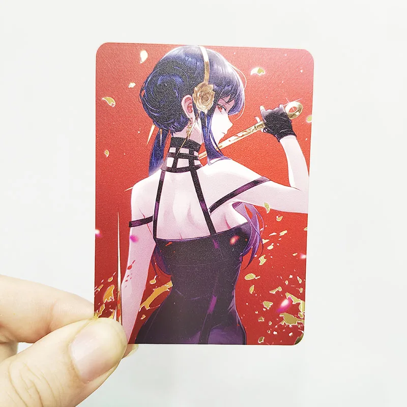 Yor Forger Anime Game Cards, Goddess Story, Hot Stamping Laser Metal Card, brinquedos de coleção para meninos, presente de Natal e aniversário DIY, ACG