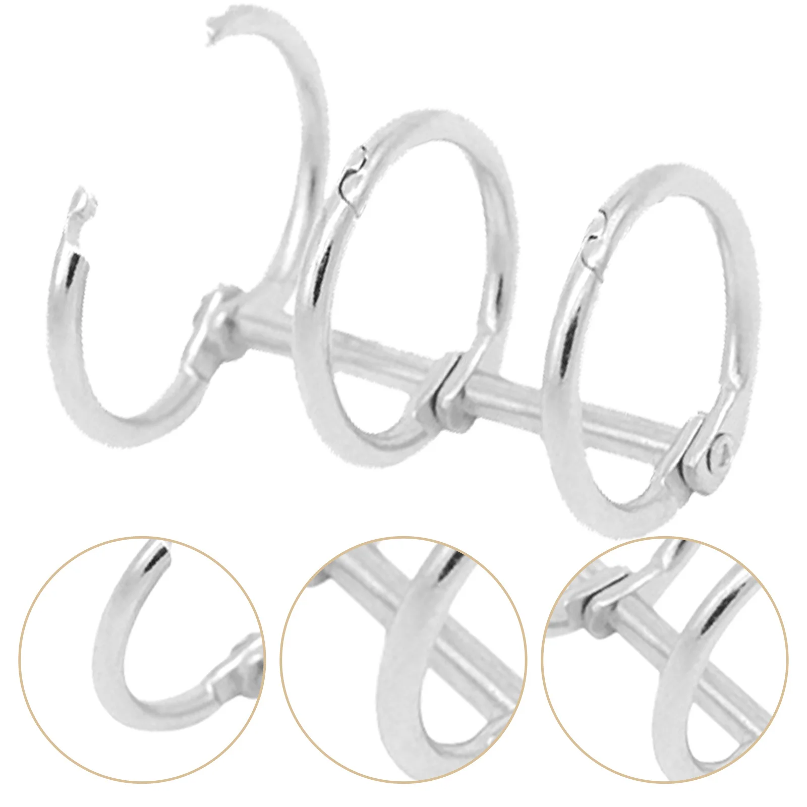 

6Pcs DIY Binder Rings Metal 3-Rings for Notebook Loose Leaf Paper Fastener Home Office School Stationery Lightweight Portable