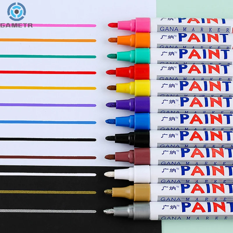 Waterproof Cars Wheel Tire Oily Mark Pen Auto Rubber Tyre Colorful Permanent Paint Pen Graffiti Touch Up Paint Marker Pen