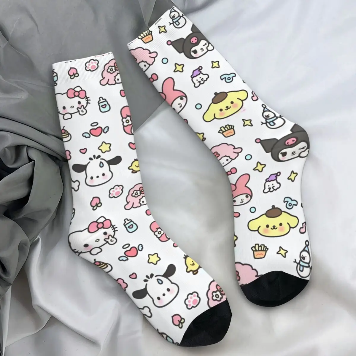 MINISO Kuromi Pochacco Pom Pom Purin Stockings Men Socks Warm Soft Casual Socks Autumn Climbing Anti Skid Custom Socks Gift Idea