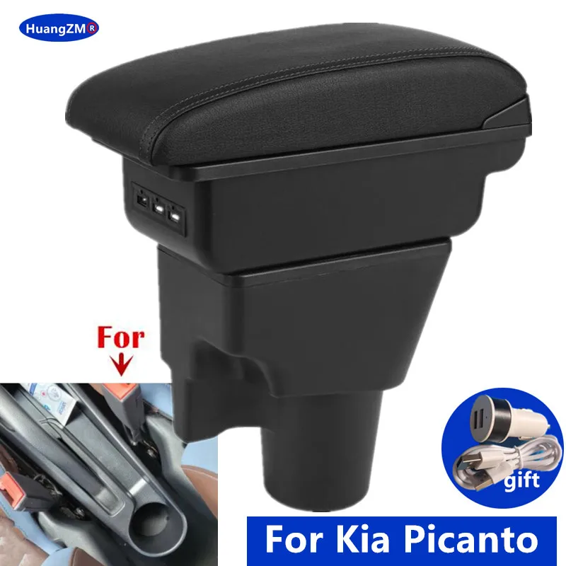 Für Kia Picanto Armlehnenbox für Kia Picanto 3X-Line Auto-Armlehnen-Aufbewahrungsbox Innenraum-Spezial-Nachrüstteile Auto-Zubehör