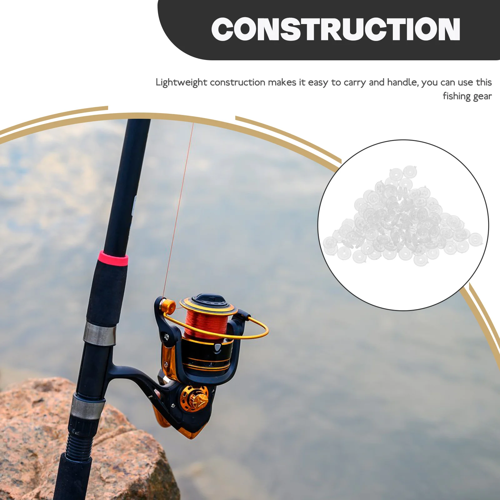 

100pcs Fishing Line Discs Lure Stopper ABS Durable Lightweight Bulk Quantity Fishing Accessories Suitable Scenarios Beginner