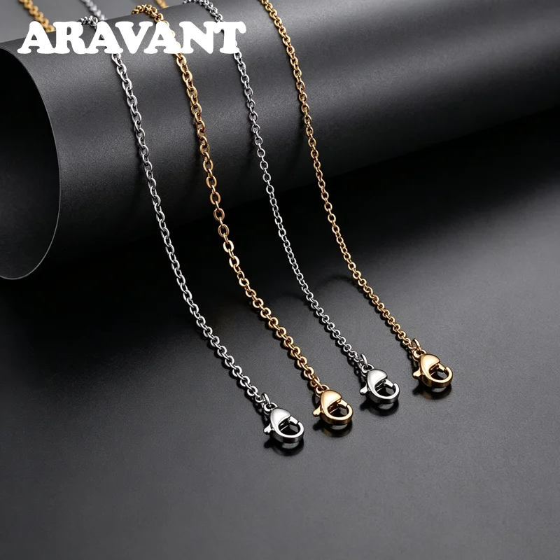 ARAVANT 925 Sterling Silver 1.5mm 2mm 45cm O Chains Necklace For Women Fashion Jewelry