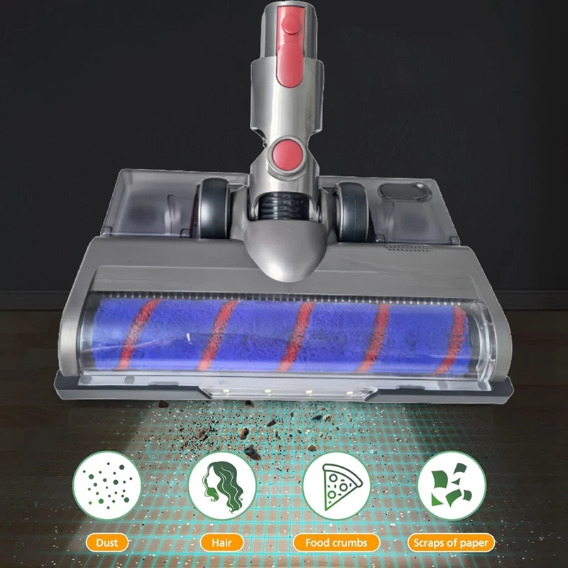 For Dyson V7 V8 V10 V11 V15 Vacuums Attachment Soft Roller Brush Head With LED Dust Lights With Water Tank And Mop Pads