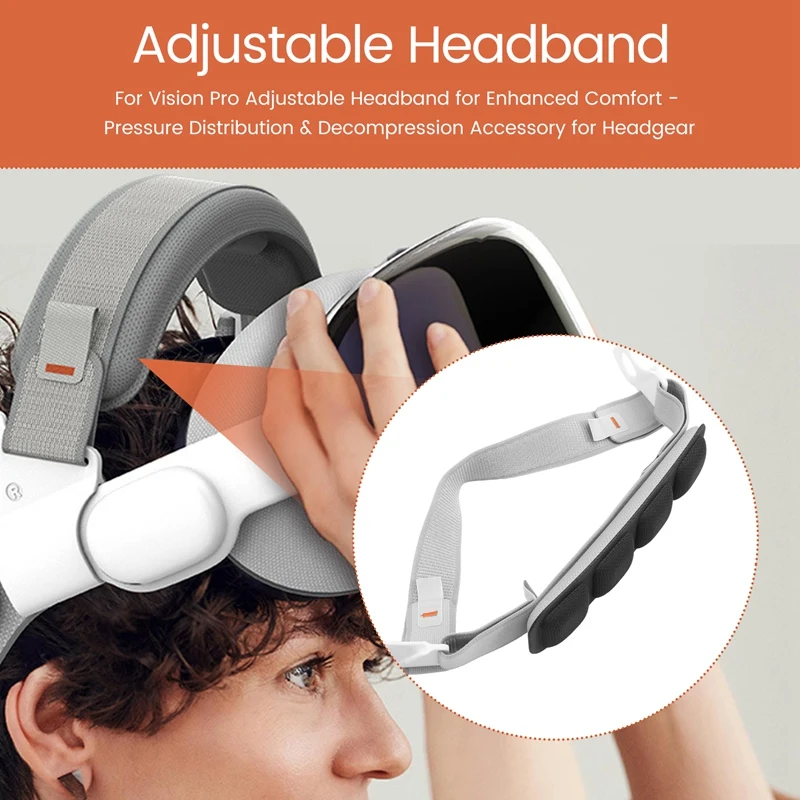 لـ Vision Pro توزيع الضغط على عصابة الرأس القابلة للتعديل وملحق الضغط لأغطية الرأس لراحة معززة