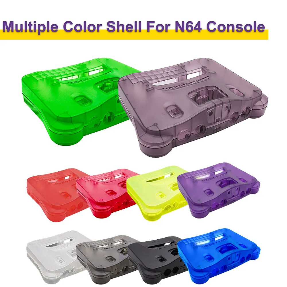 Replacement Plastic Shell For N64 Console Translucent Case For Nintendo 64 Housing Transparent Game Box Shell For N64 Case