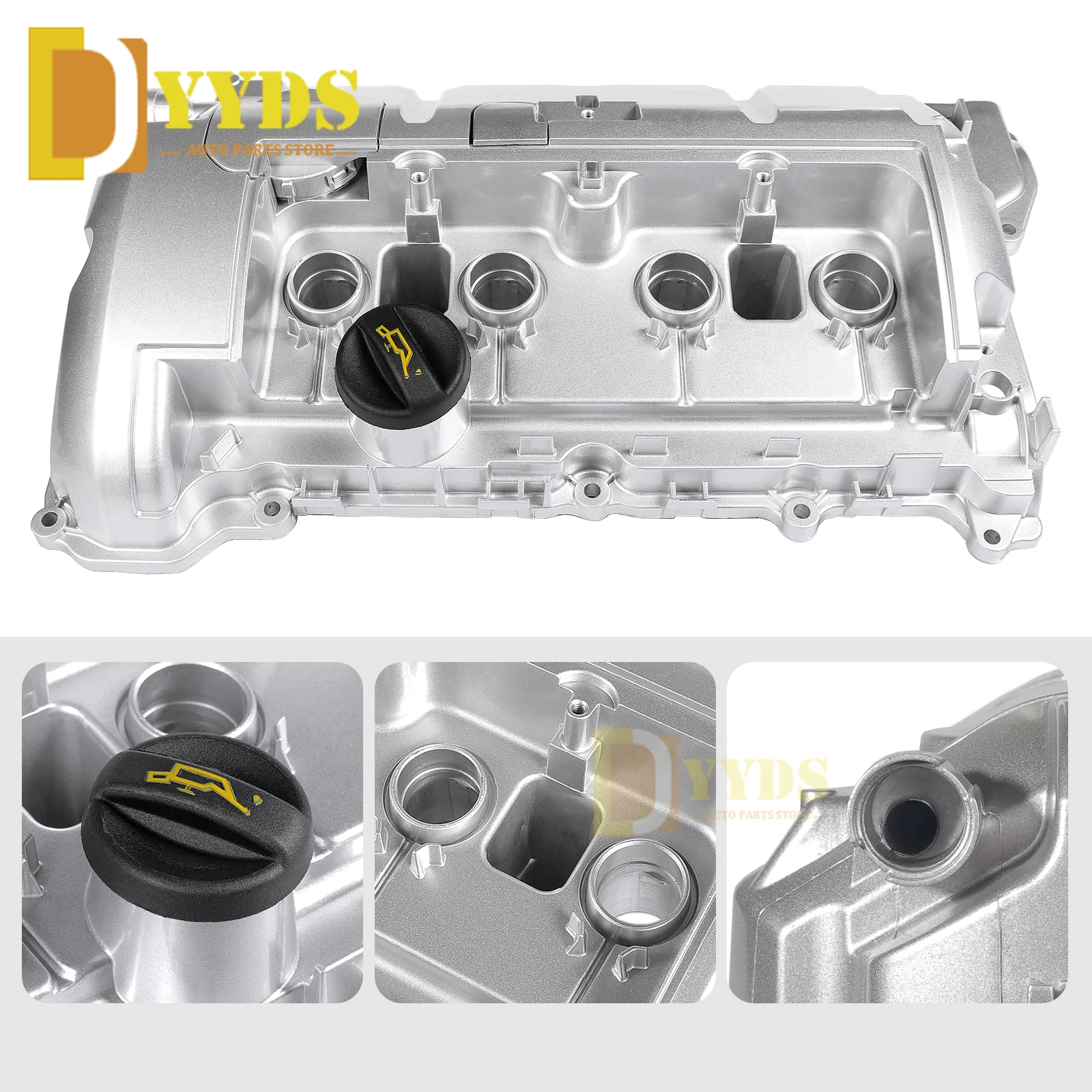 NEW 11127646554 Aluminum Engine Valve Cover Compatible For 2007-2016 Mini Cooper 1.6 Non-Turbo Part # 11127553799 11127567162