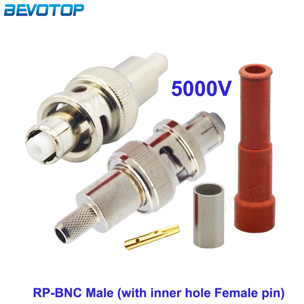 

10Pcs/Lot RP-BNC Male Jack SHV 5000V High Voltage High Quality RF Coaxial Connector for RG58 Cable Power Audio Speaker