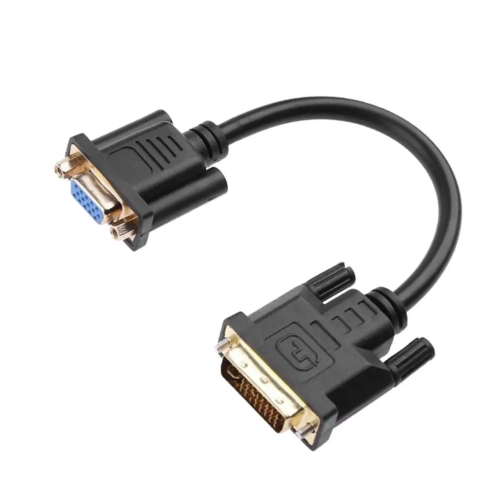 DVI(24+5) Male to VGA Female 15 pin Cable Video PC Monitor Cord Adapter 23cm