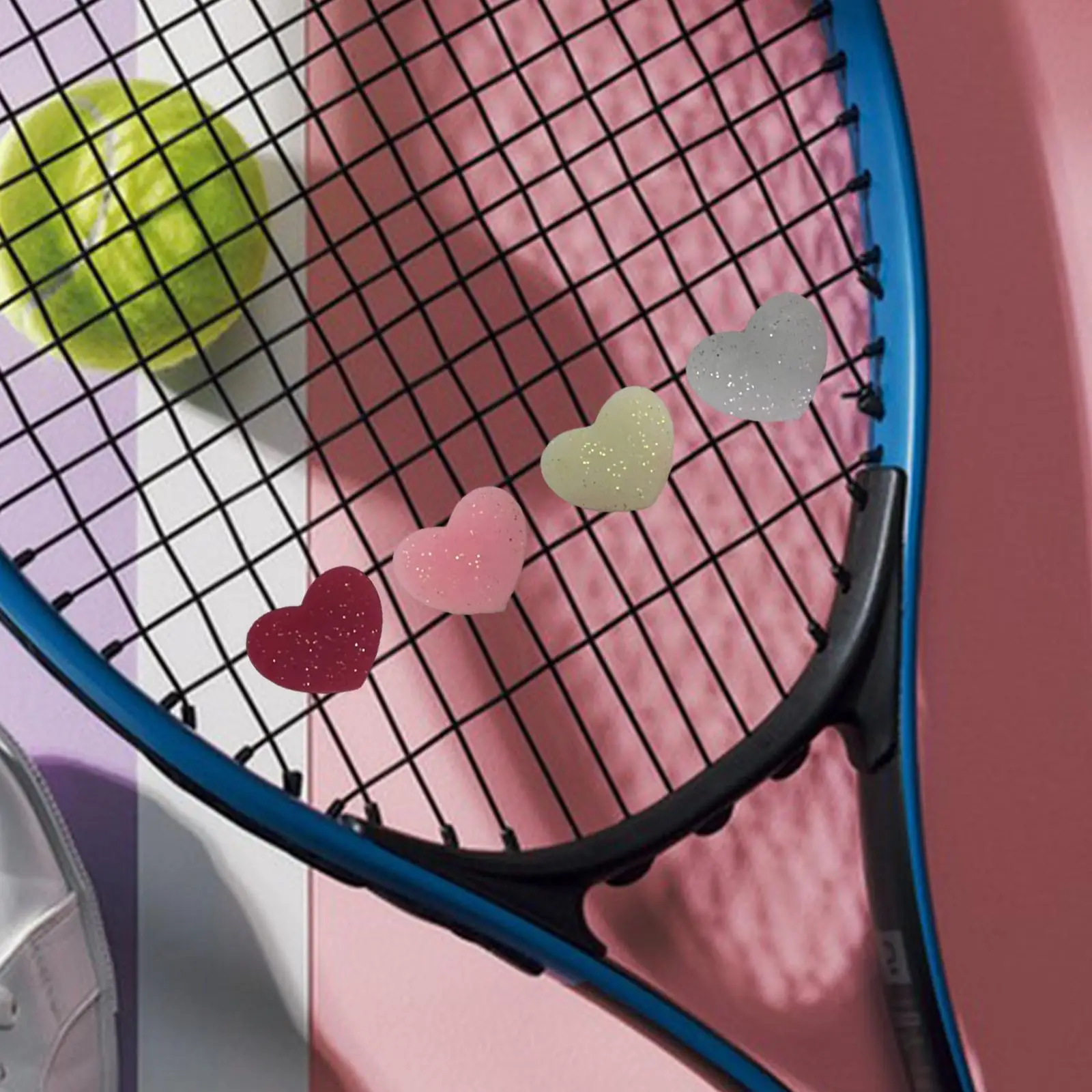4x Tennis Racket Dampener Tennis Vibration Dampener Supplies Training Aid Easy Installation Racket Shock Absorber for Gifts view 5