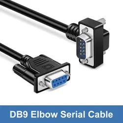 Pure Copper DB9 Serial Port Cable Elbow 90/270 Degree RS232 9-pin COM Port Connection Cord Male to Male to Female Extension Line