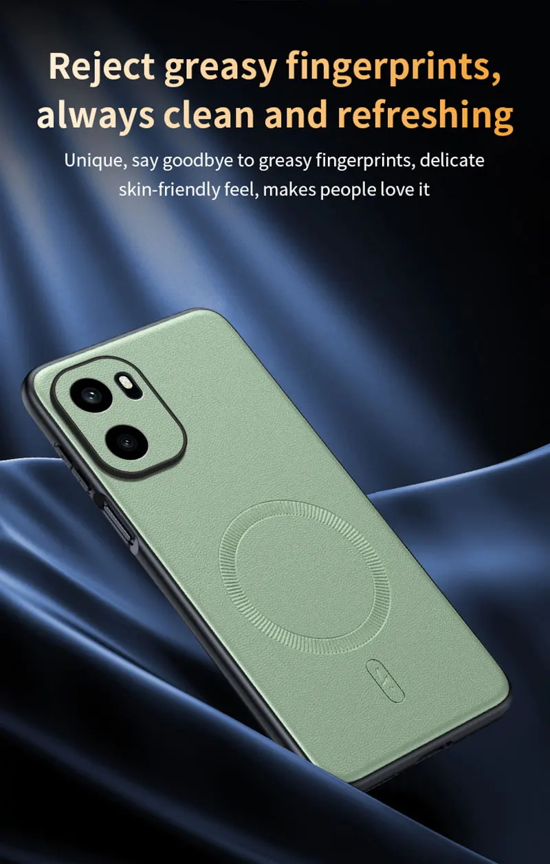Für OnePlus Ace 6: Magnetische Lederhülle mit Schutzfunktion, Anti-Fingerabdruck, rutschfest, aus PC+TPU. – Detail 17