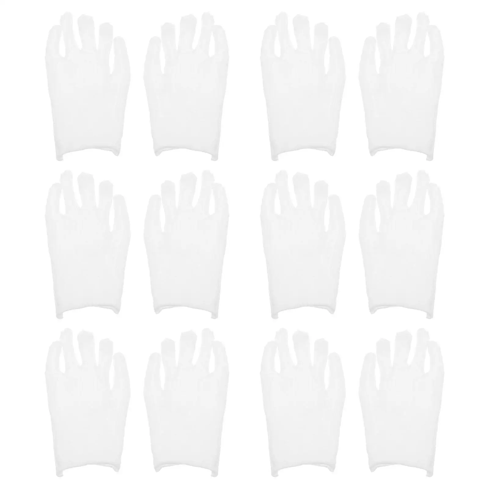 

12 Pairs White Medium Thickness Cotton Gloves Sweat Resistant Slip Resistant Soft Breathable For Display Jade Appreciation