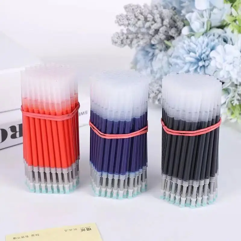 50Pcs/Lot Ballpoint Press Gel Pen Refill K35 Rod Signature Pen Refills Large-capacity Pens for School Office Supplies Writing