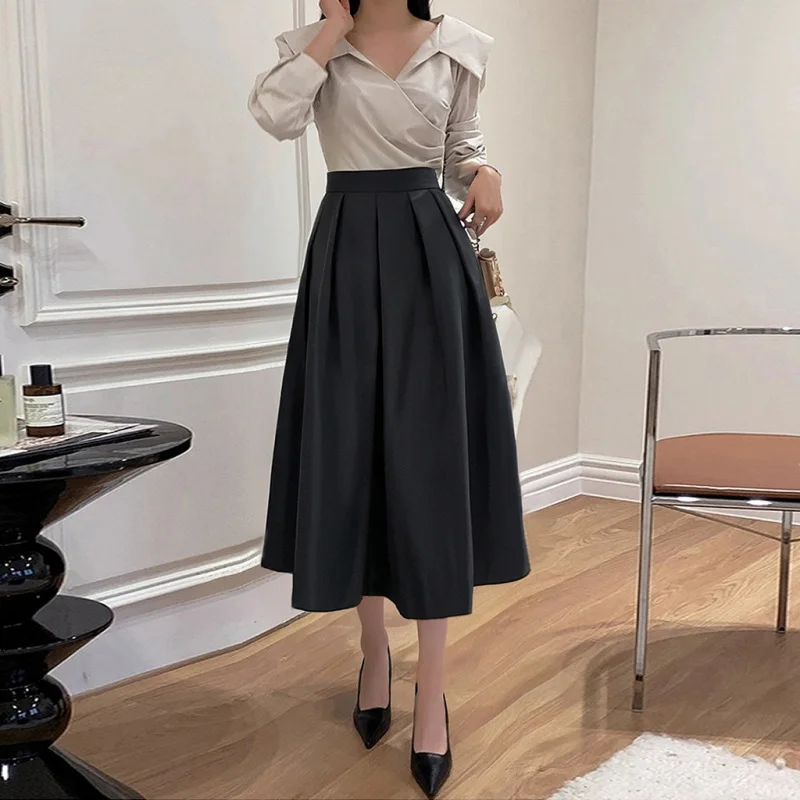 

Women's Pleated Skirt High Waist Spring and Autumn Half Skirt2026New model for the year, slimming effectAA-line skirt, umbrella