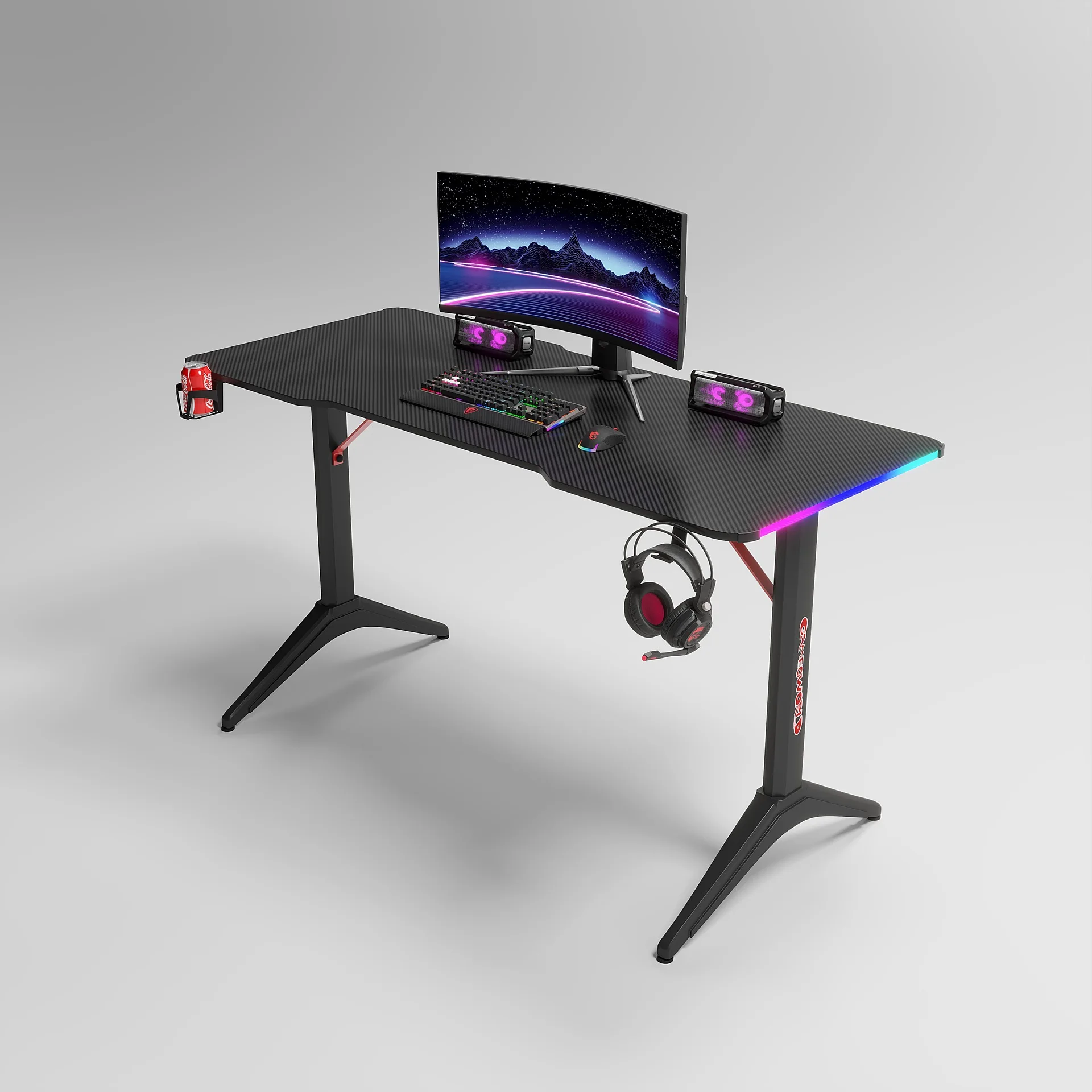 RGB e-sports table, home office luminous Internet cafe computer game table