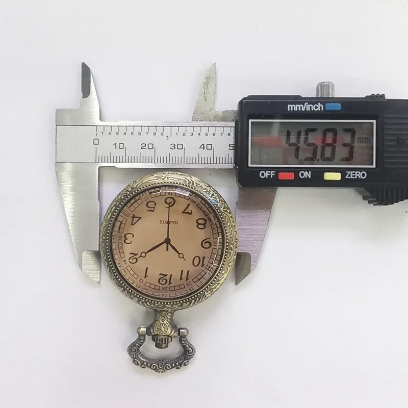Reloj de bolsillo para personas mayores con esfera grande marrón Retro, reloj electrónico con tapa para estudiantes, práctico reloj de pared para examen