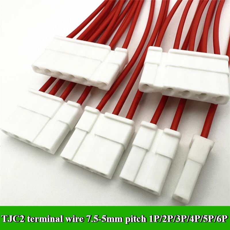 

TJC2 terminal wire single head connection line wire harness 7.5-5mm pitch 1P/2P/3P/4P/5P/6P length 20cm 18AWG electronic line