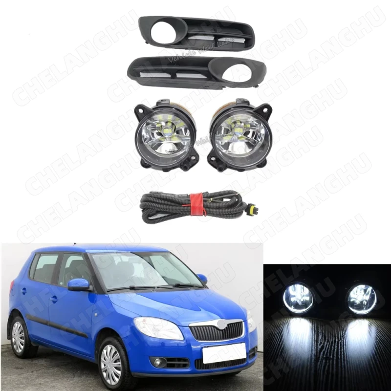 

Передний бампер, светодиодные противотуманные фары, лампы или провода или решетки, автомобильные фары для Skoda Fabia MK2 Roomster 2007 2008 2009 2010
