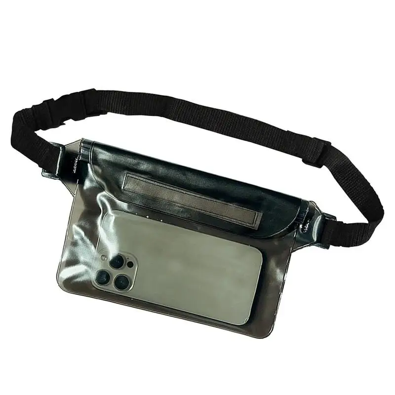 Outdoor Sports Phone Bag PVC Transparent Chest Pouch Drifting Waterproof Mobile Phone Storage Bags Fanny Pack Clear Waist Bag