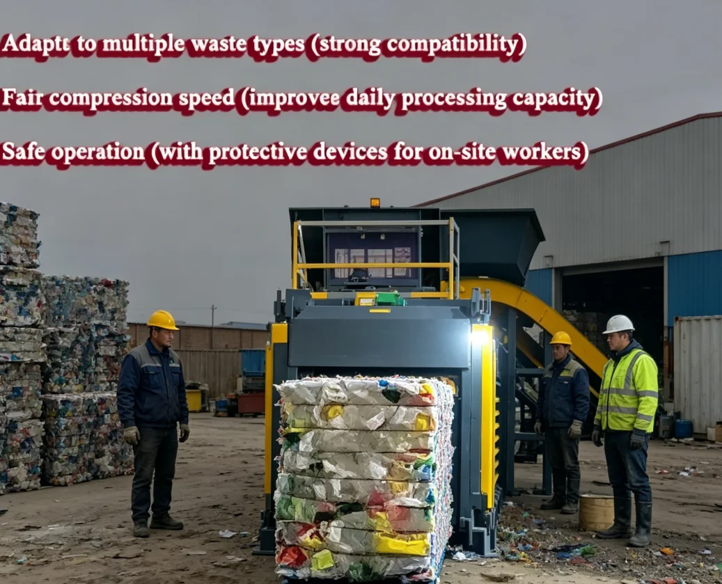 Wholesale Industrial Grade Auto Feeding Horizontal Hydraulic Baler 10-15Ton Hourly Capacity Cardboard Foam Waste Compactor