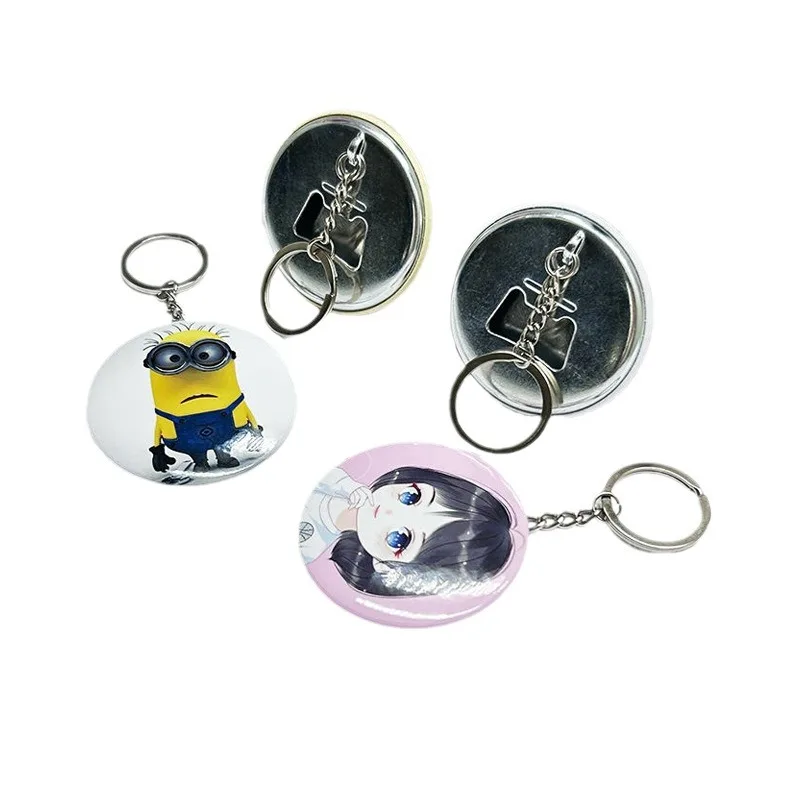 58mm DIY Keychain Button Making Kit Mirror Bottle Opener for Button Making Machine Badge Crafts Press Maker 100 Sets Refills