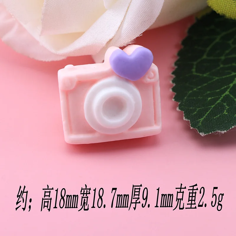 Cute Camera Resin Cabochons Flatback for Scrapbook Crafts 10pcs Kawaii Colorful Camera Decoration Accessory DIY Slime Charms