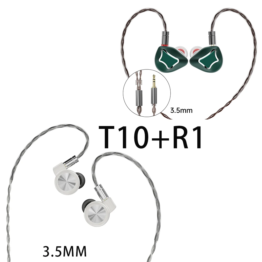 ARTTI T10 및 R1 하이파이 이어폰 IEM 인이어 유선 이어폰, 모니터 스테레오 헤드폰, 분리형 0.78mm, 2 핀 및 3.5mm, 4.4mm 플러그 케이블