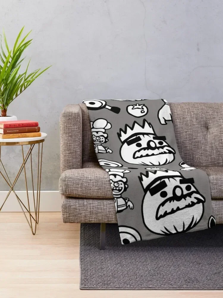 Overcooked Pattern Throw Blanket Furry For Sofa Thin Blankets