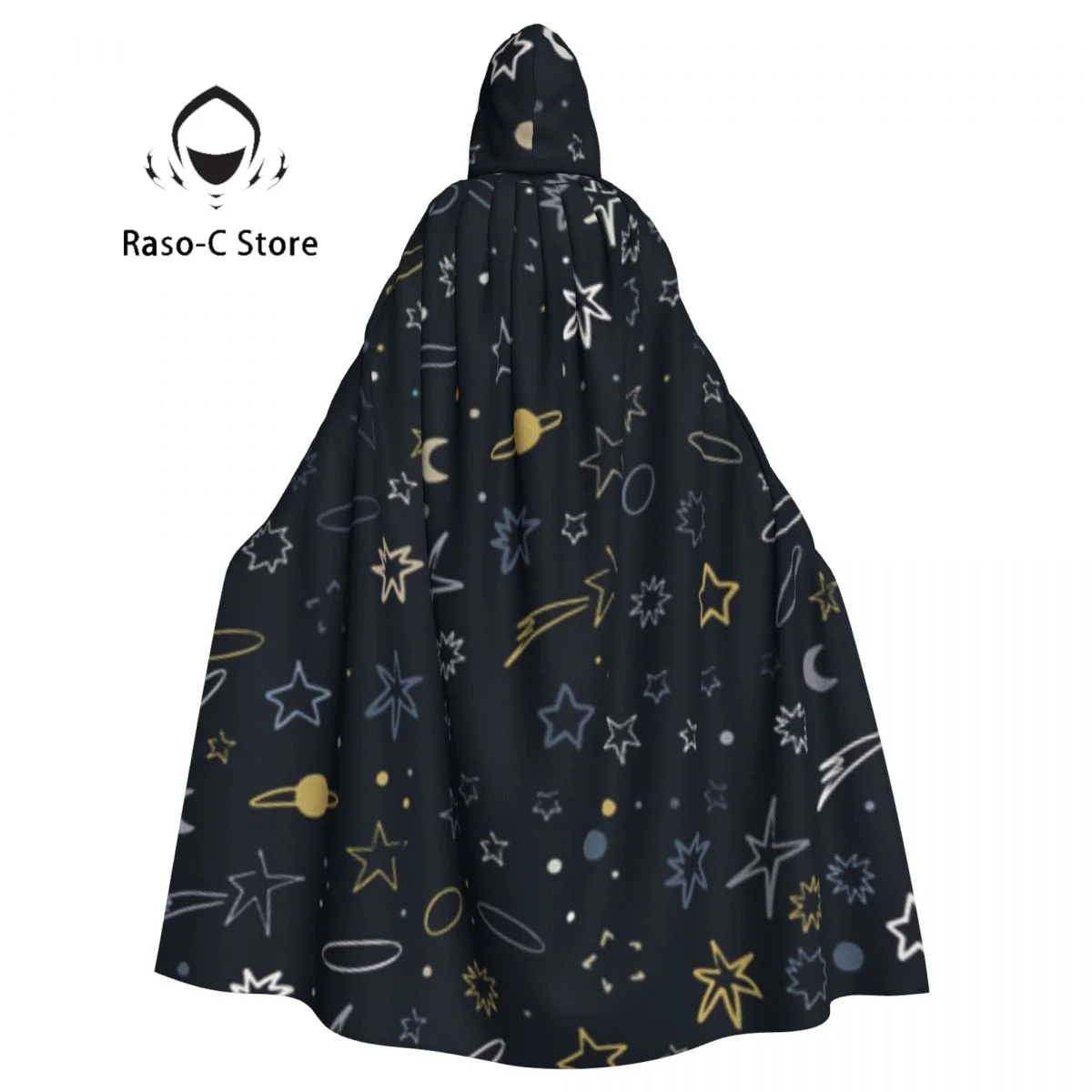 Hooded Cloak Unisex Cloak with Hood Space Planets Comets Cloak Vampire Witch Cape Cosplay Costume