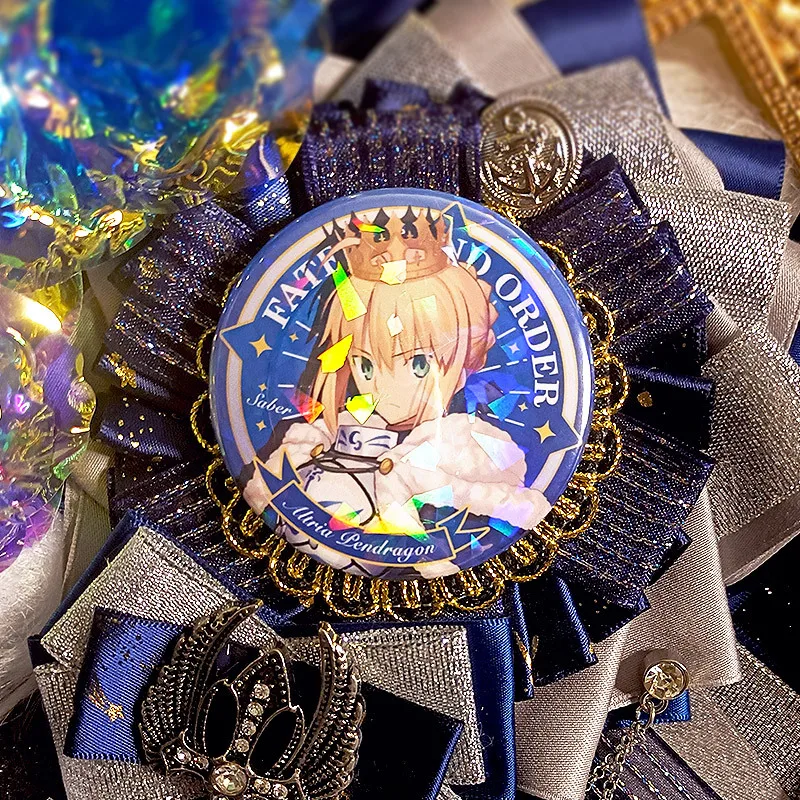 Fate Anime Peripheral Badge Altria Pendragon Assassin Alter Lily Backpack Jacket Deco Brooches Clothes Accessories Gift