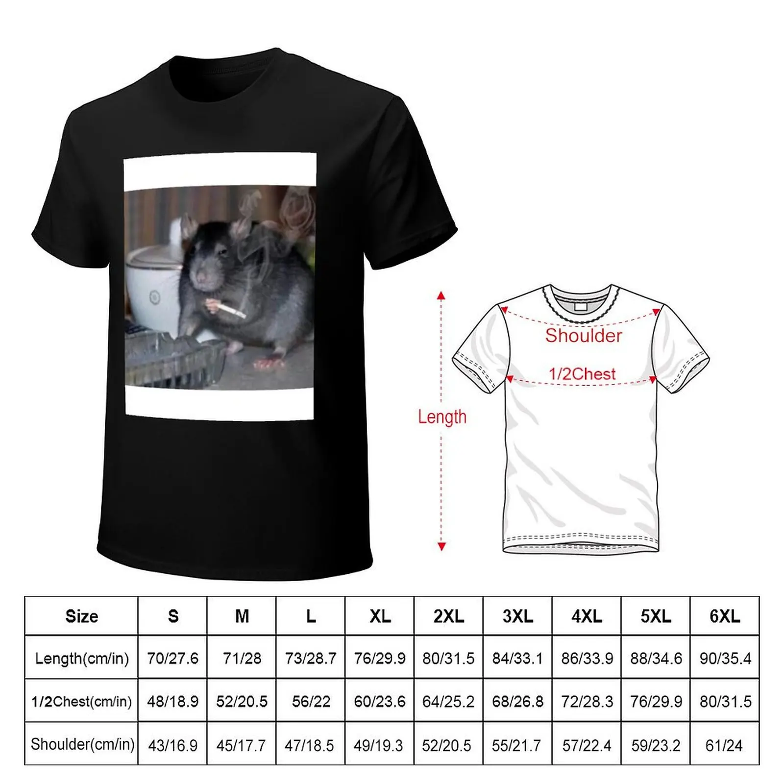 Ratatouille Rat Smoking T-Shirt Outdoor Work Short Sleeve Top
