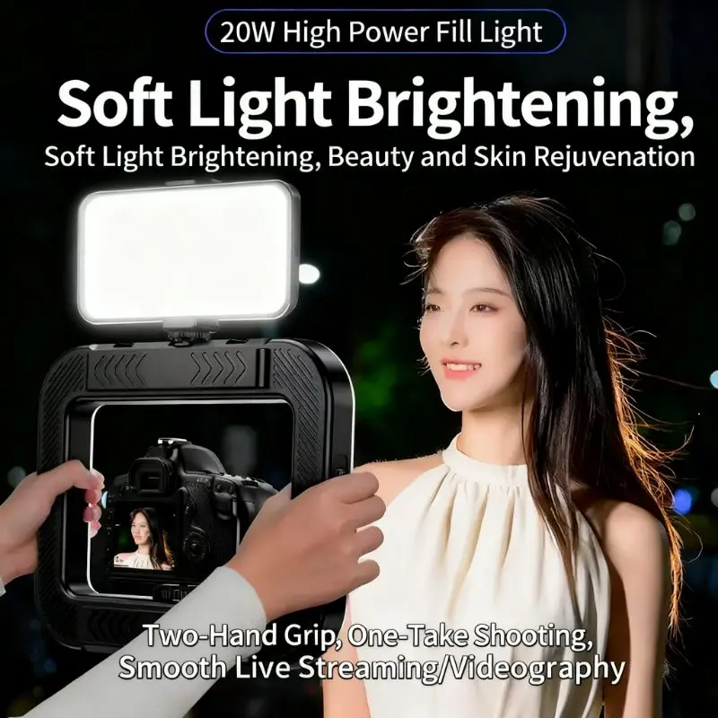 ثلاثة ألوان يعتم حلقة قفص أرنب ملء ضوء صورة شخصية البث المباشر التصوير الفوتوغرافي الخفيفة مع بلوتوث صورة شخصية عكس الشحن