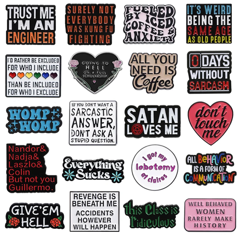 Trust Me I’m an Engineer Enamel Pins Creative Funny Quotes Proverbs Phrase Sarcastic Brooches Lapel Badge Jewelry Wholesale